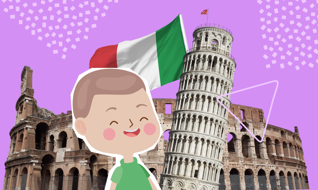 Weekend con i bambini in estate, Italia, illustrazione