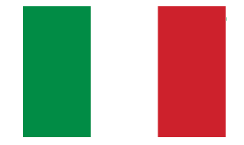La bandiera italiana- verde, bianca e rossa