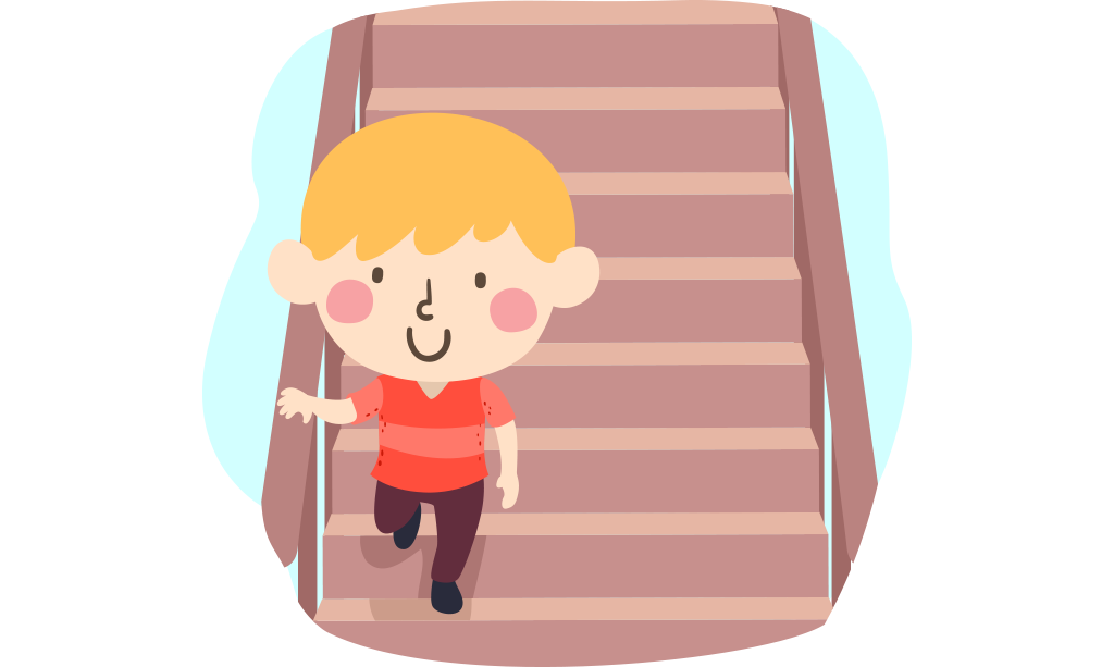 bambino scende le scale