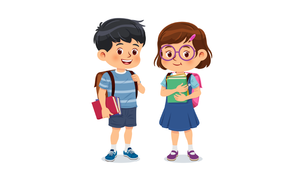 bambino e bambina a scuola